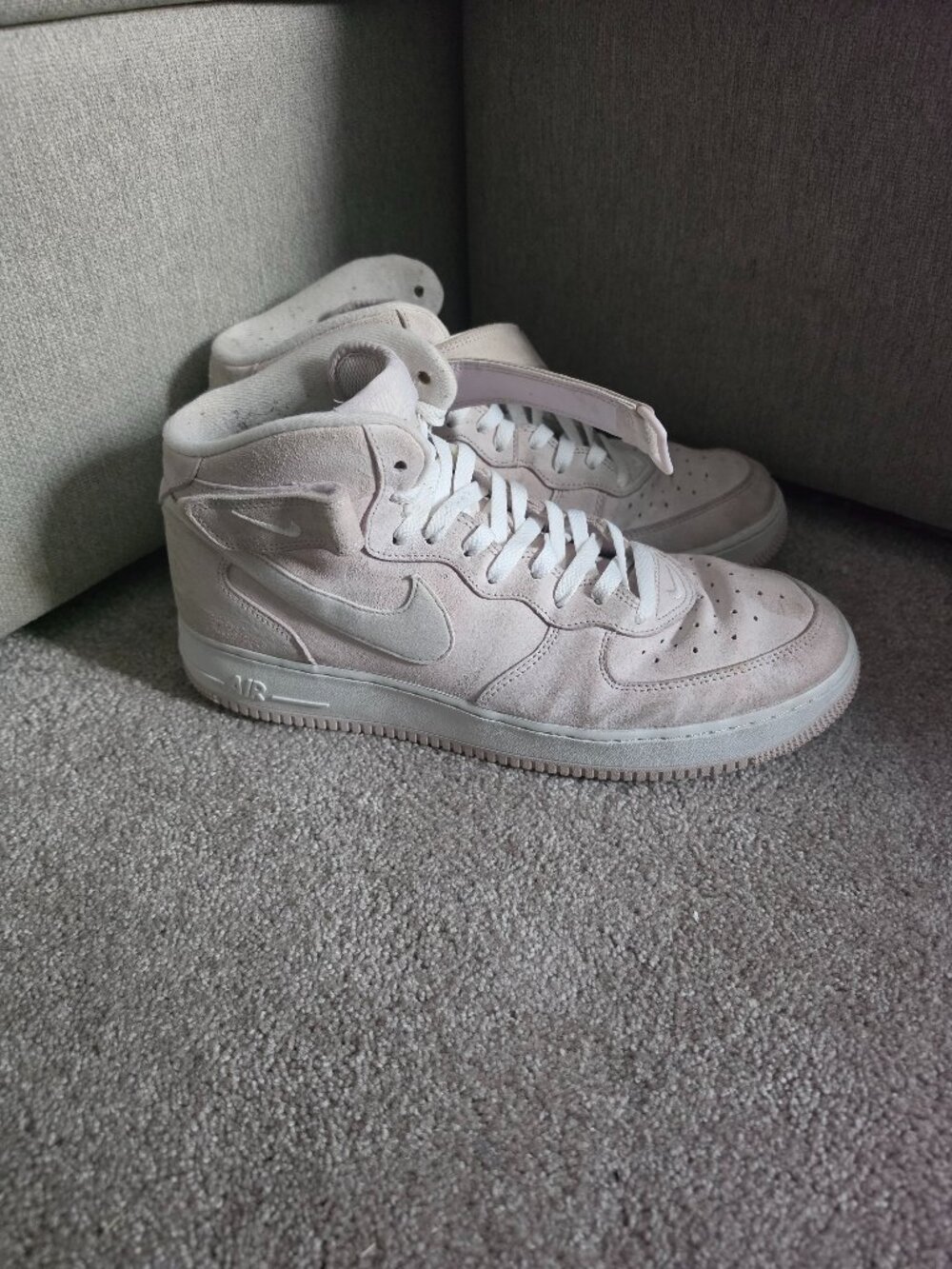 Nike Air Force 1 Mid Suede Dusty Pink Sneakers Mens Size 12 AF1